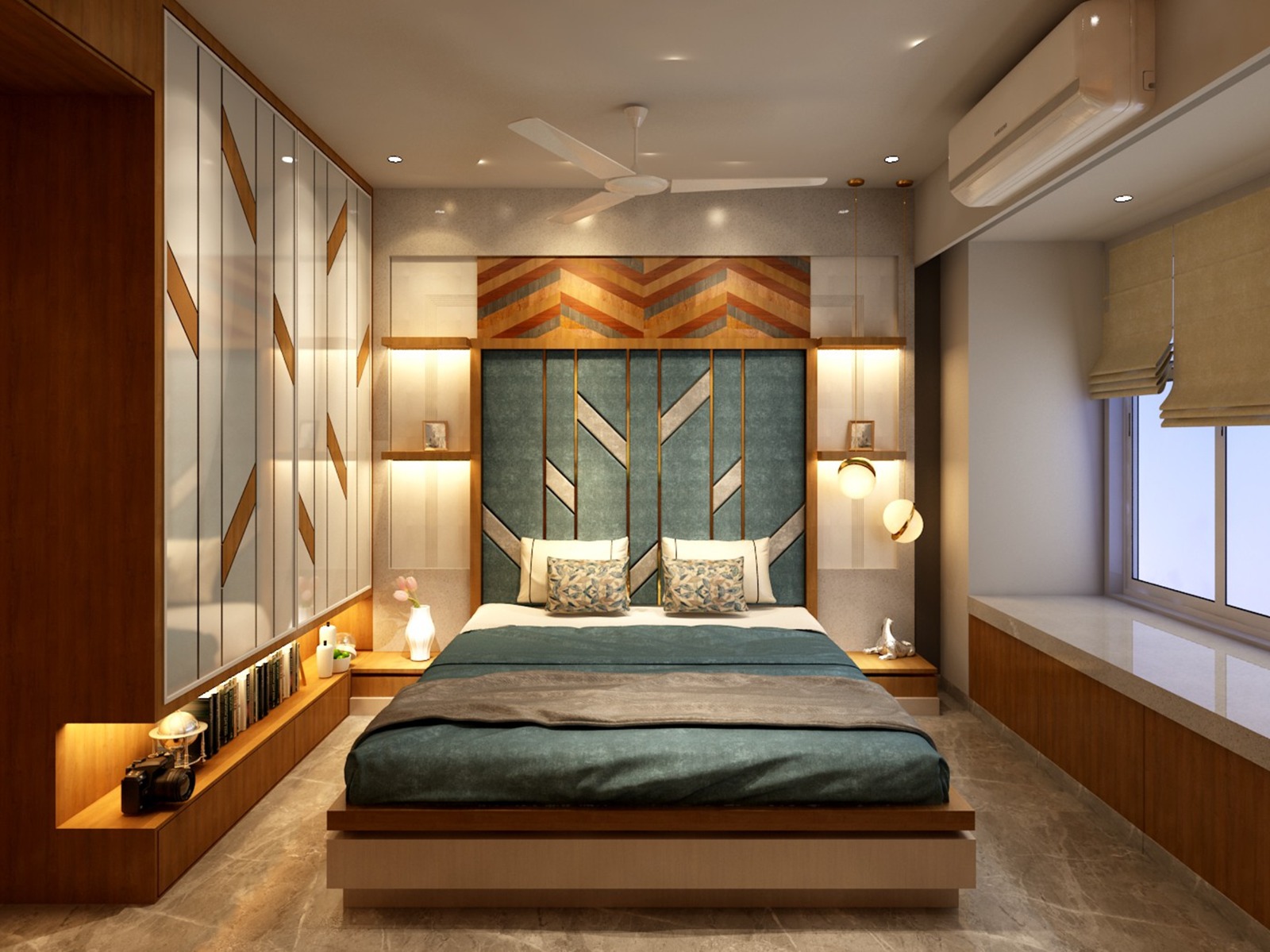 Contemporary Bedroom Design by Kalasaar Interiors