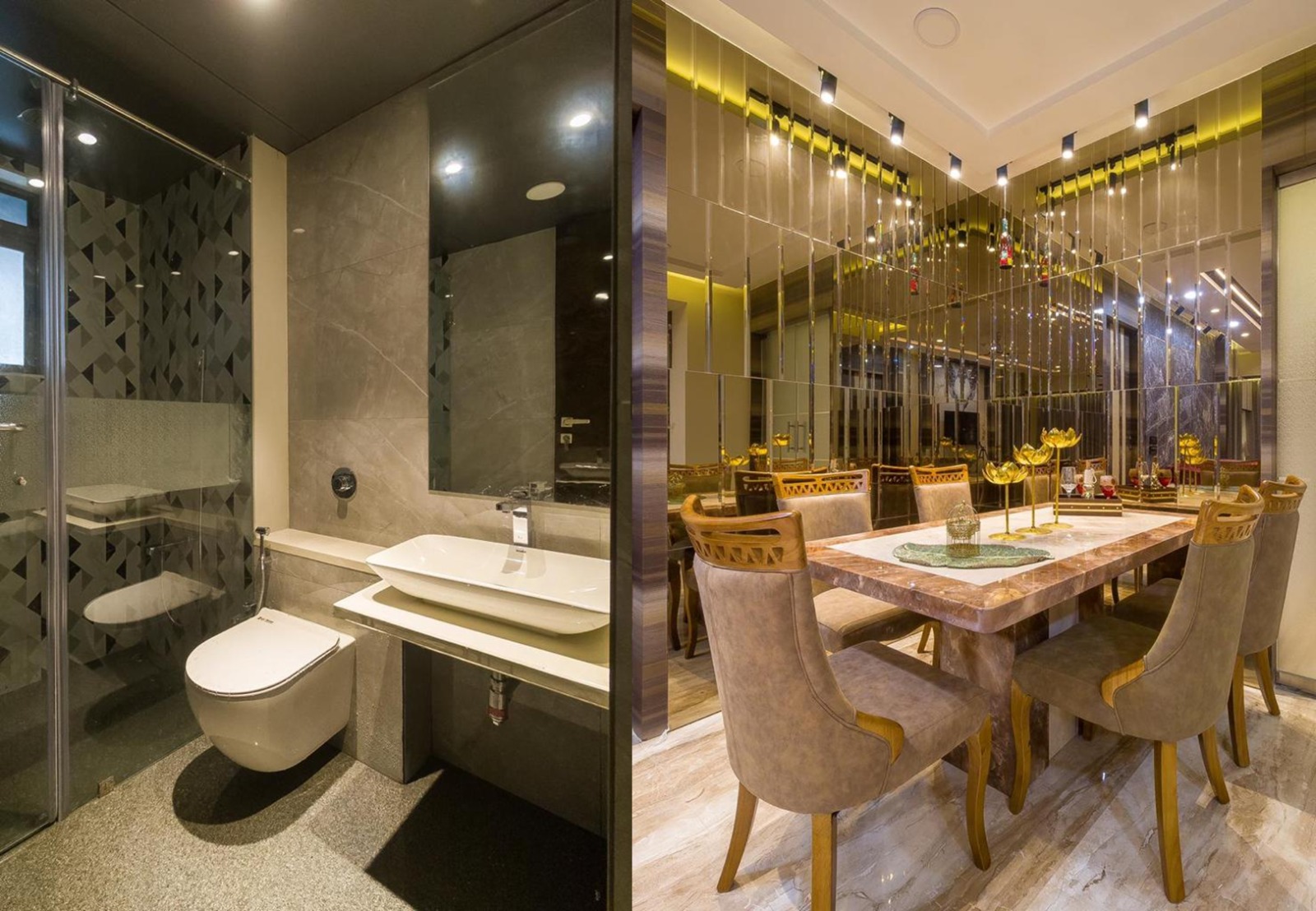 Dining Room and Bathroom Interior Design